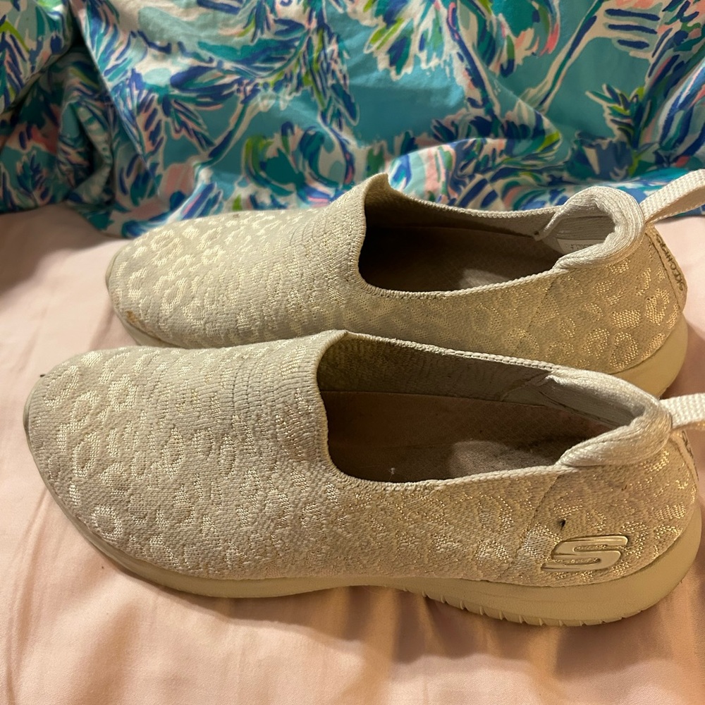 Skechers Cream Slip-On Sneakers - Picture 2 of 5